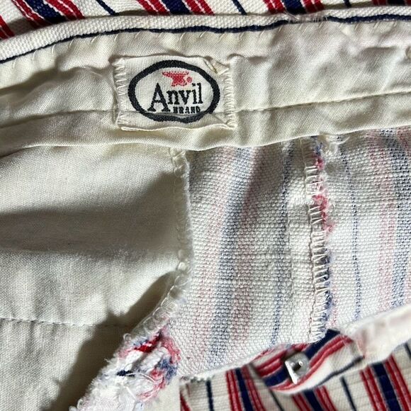 Vintage Anvil Women's Welt Pockets Striped Multicolor Wide Leg Casual Pants Size - Picture 4 of 9